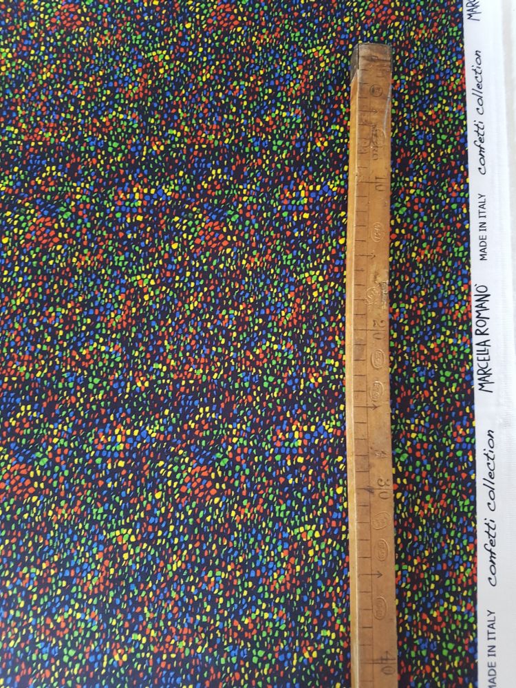 Stampa Confetti su tessuto raso di cotone made In Italy vendita al metro